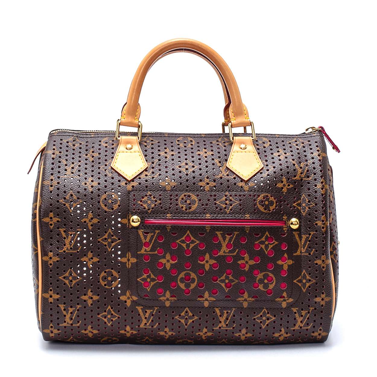 Louis Vuitton - Monogram Fuchsia Perforated Limited Edition Speedy 30 Bag 
